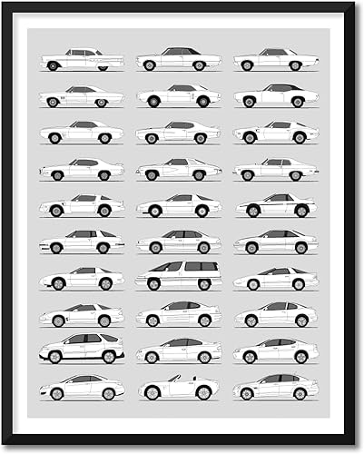 Miniatura 13 de Handmade Poster compatible with Chevy Print Wall Art Handmade Decor of the Best of Chevy Generations History Evolution 8x10" (Unframed) Satin Print