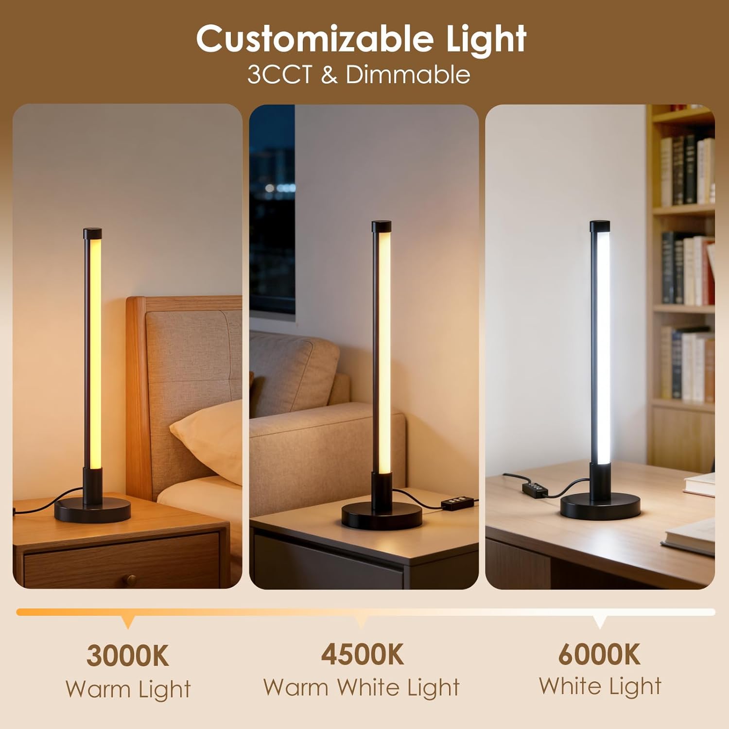 Table Lamp with Remote，Dimmable Small Lamp Desk Lamp with Multiple Color Temperatures，Nightstand Lamp,Table Lamp for Bedroom,Living Room,Office,Reading,Desk(Black)