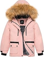 Vista 1 de FARVALUE Chaqueta de esquí impermeable para niñas, abrigo de invierno resistente al viento, abrigo de forro polar cálido para nieve, impermeables
