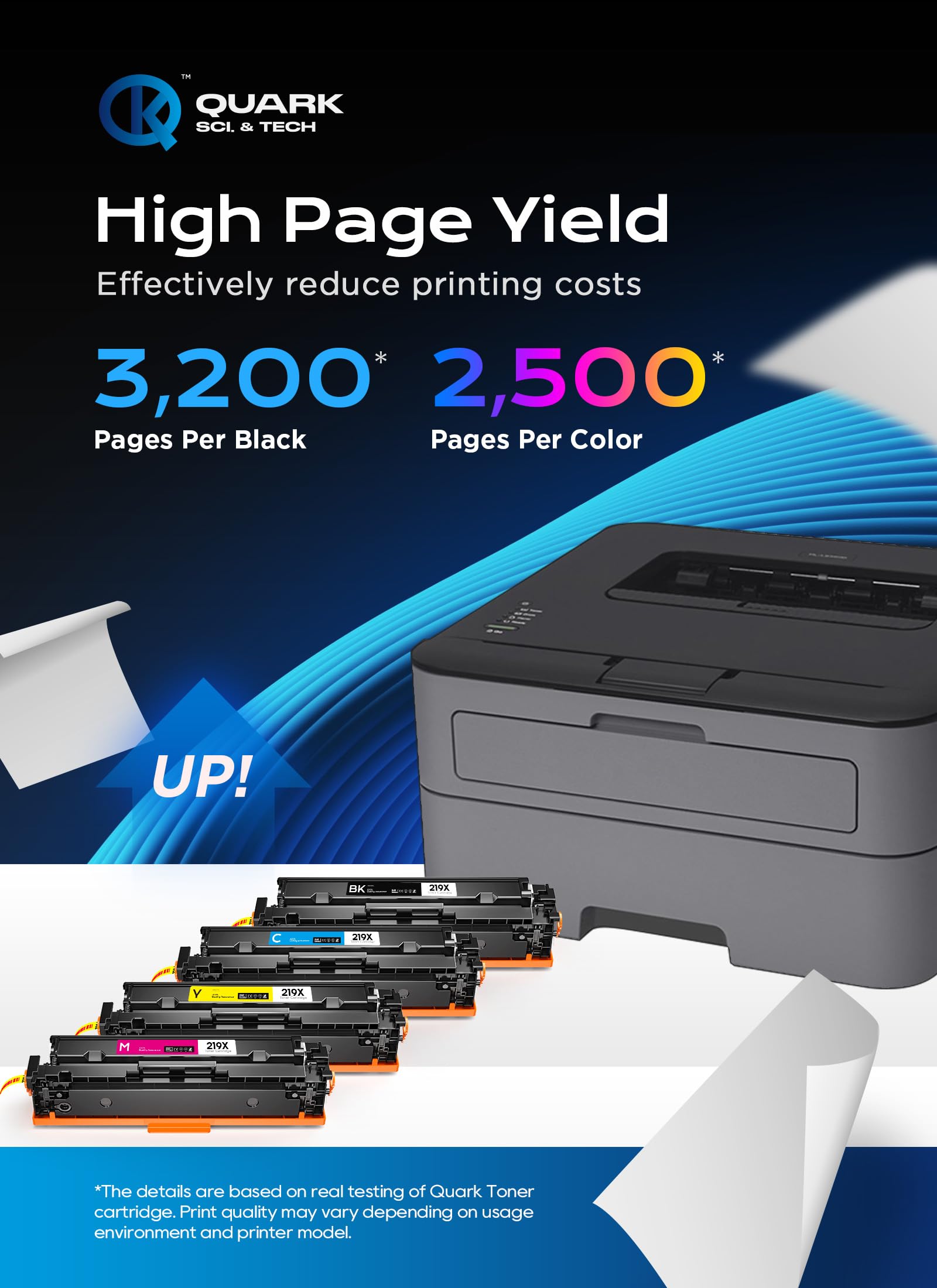 Quark Zestaw tonerów 219X (z chipem) kompatybilny z tonerem HP 219X W2190X do HP Color LaserJet Pro MFP 3302FDWG 3302FDW 3302SDWG 3302SDW 3302FDNG 3302FDN 3302DN (czarny, cyjan, magenta, żółty 4 szt.)