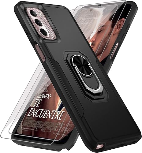 YmhxcY Funda para Moto G Stylus 4G 2022 con soporte y 2 protectores de pantalla a prueba de explosiones + 2 protectores de lente, grado militar a