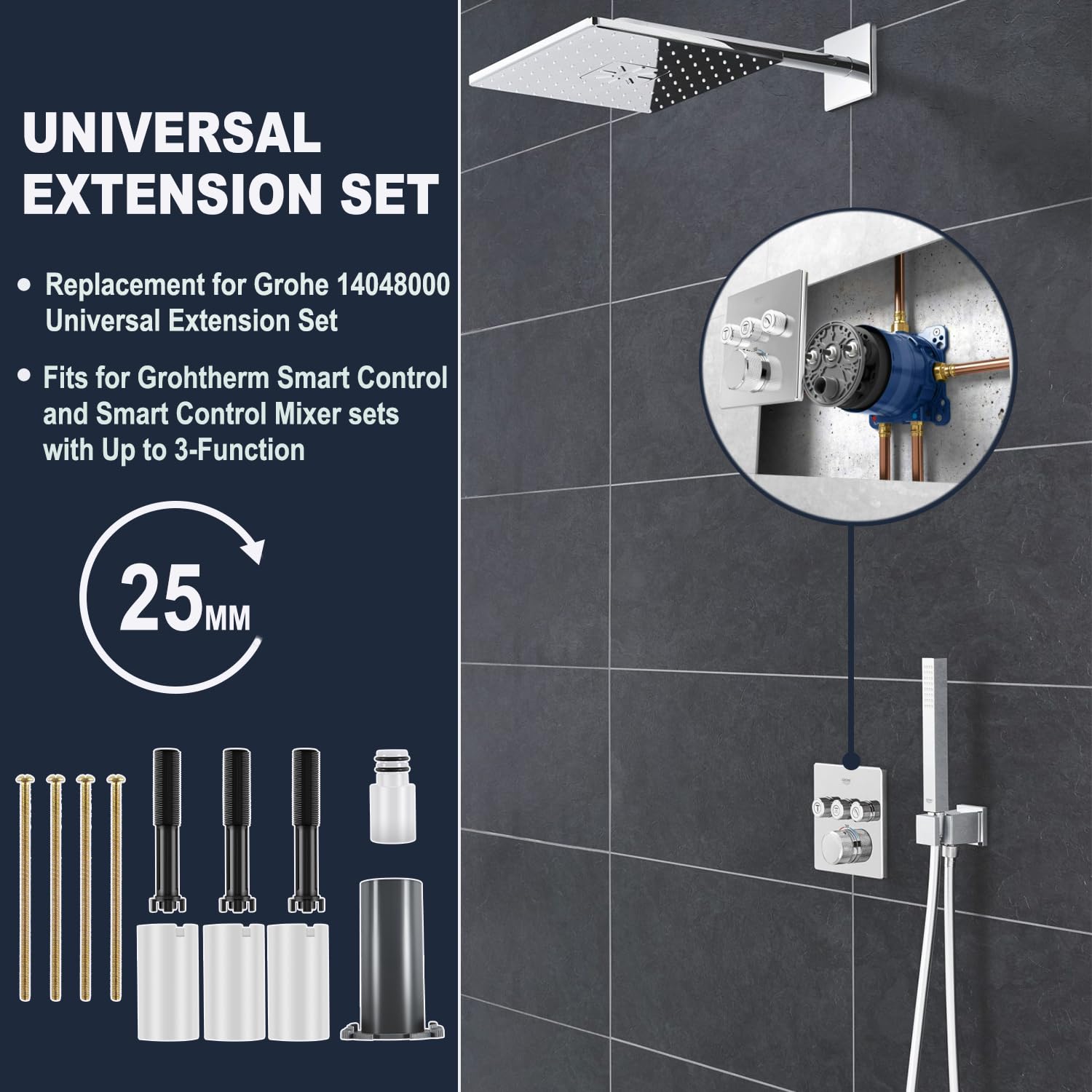 Replacement for Grohe 14048000 Universal Extension Set, Fits for