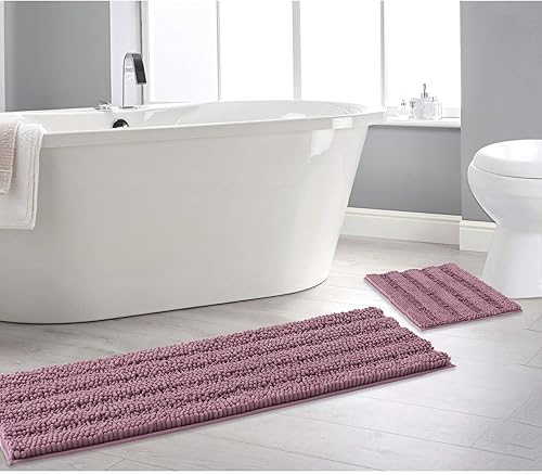 Vista 70 de NICETOWN Tapetes de baño antideslizantes (verde cáscara, 20 x 32 + 17 x 24 pulgadas)