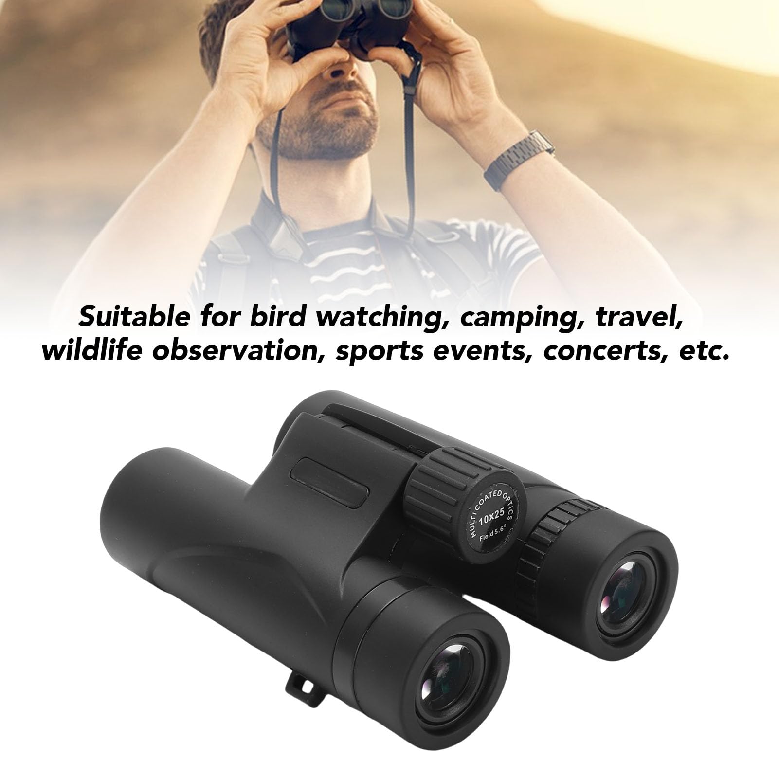 Changor Binocolo 10x25, Binocolo Tascabile HD con Prisma BAK7
