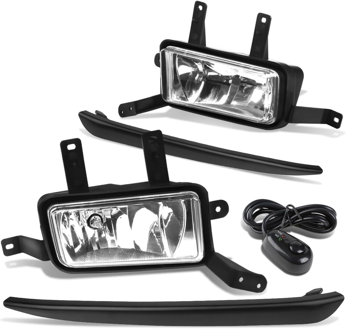DNA MOTORING FL-ZTL-253-CH Assembly Fog Light Driver & Passenger Side Enhance visibility [Compatible with 15-20 Chevy Tahoe / 15-20 Suburban]