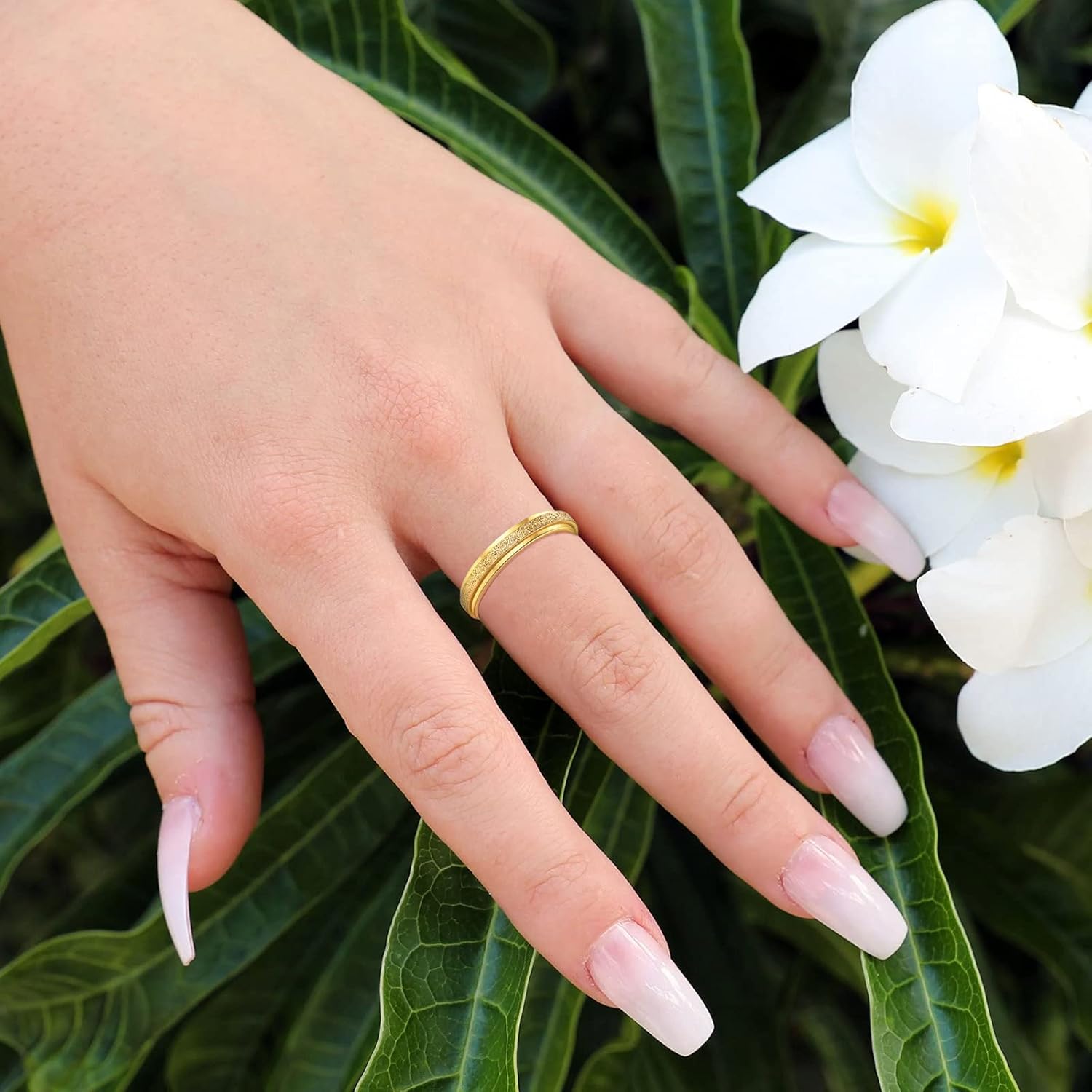 Supcare 4/6/8 mm Women Fidget Rings for Anxiety Sandblasted Thumb Ring Gifts for Women,Size 7-14 (with Gift Packing)