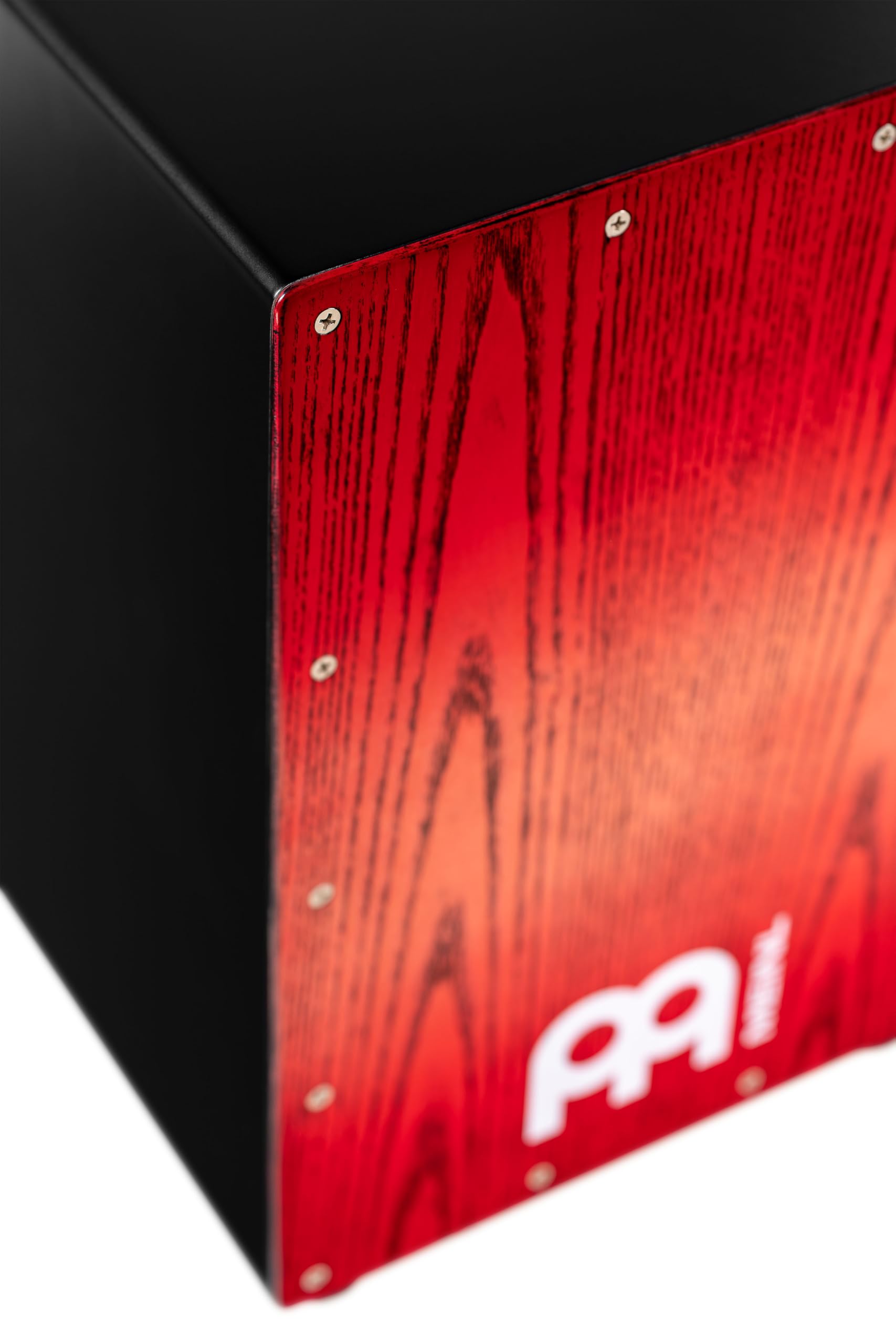 Meinl Percussion Headliner Snare Cajon, Schwarz und Rot (MCAJ100BK-TRF) | mit 2 Snare-Teppichen, Faserplatte und Weißesche