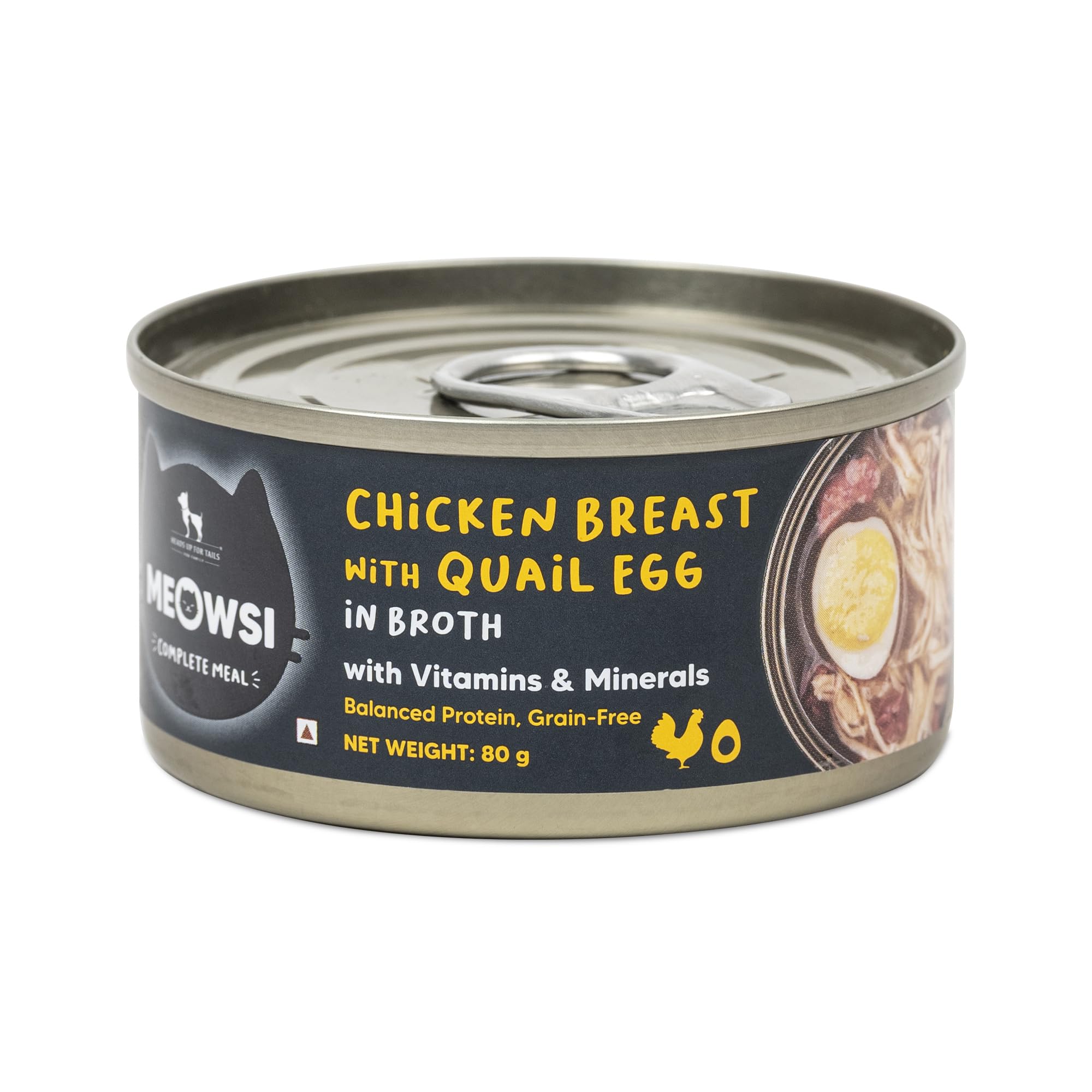 Meowsi by HUFT Chicken Breast with Quail Egg in Broth Canned Cat Wet Food - 80 gm | Premium Wet Cat Food for Persian & All Breeds | Nutritious Cat Food Gravy for All Life Stages-image-45