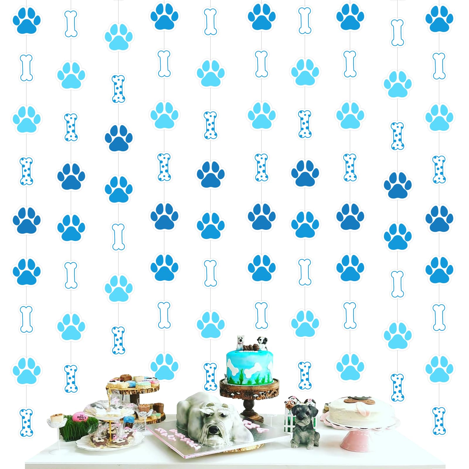 Guirlande chien Cheereveal lot de 8 suspensions bleues pour déco de fête d'anniversaire