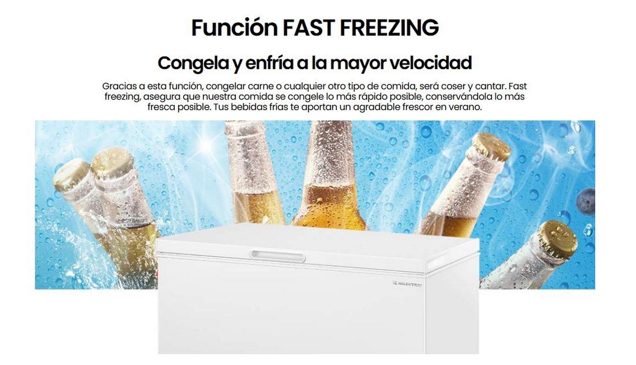 MILECTRIC Congelador Arcon ARC-N01-99 Litros, A+/F, Función FAST FREEZE, Dual System, Control de temperatura