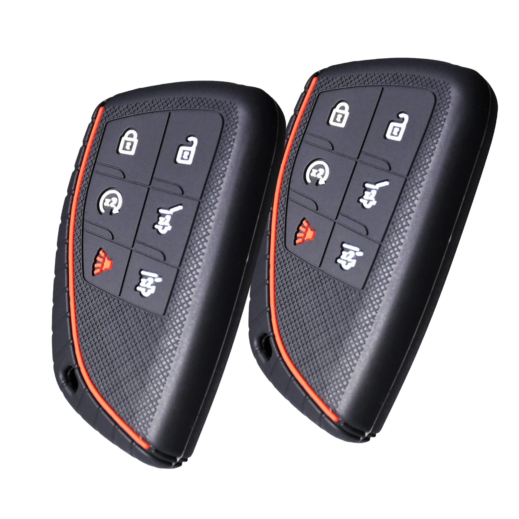 Silicone 6 Buttons Key Fob Cover for Chevrolet Suburban Tahoe Traverse Colorado Equinox RS and GMC Acadia AT4 Sierra 1500 Yukon XL and for Hummer EV