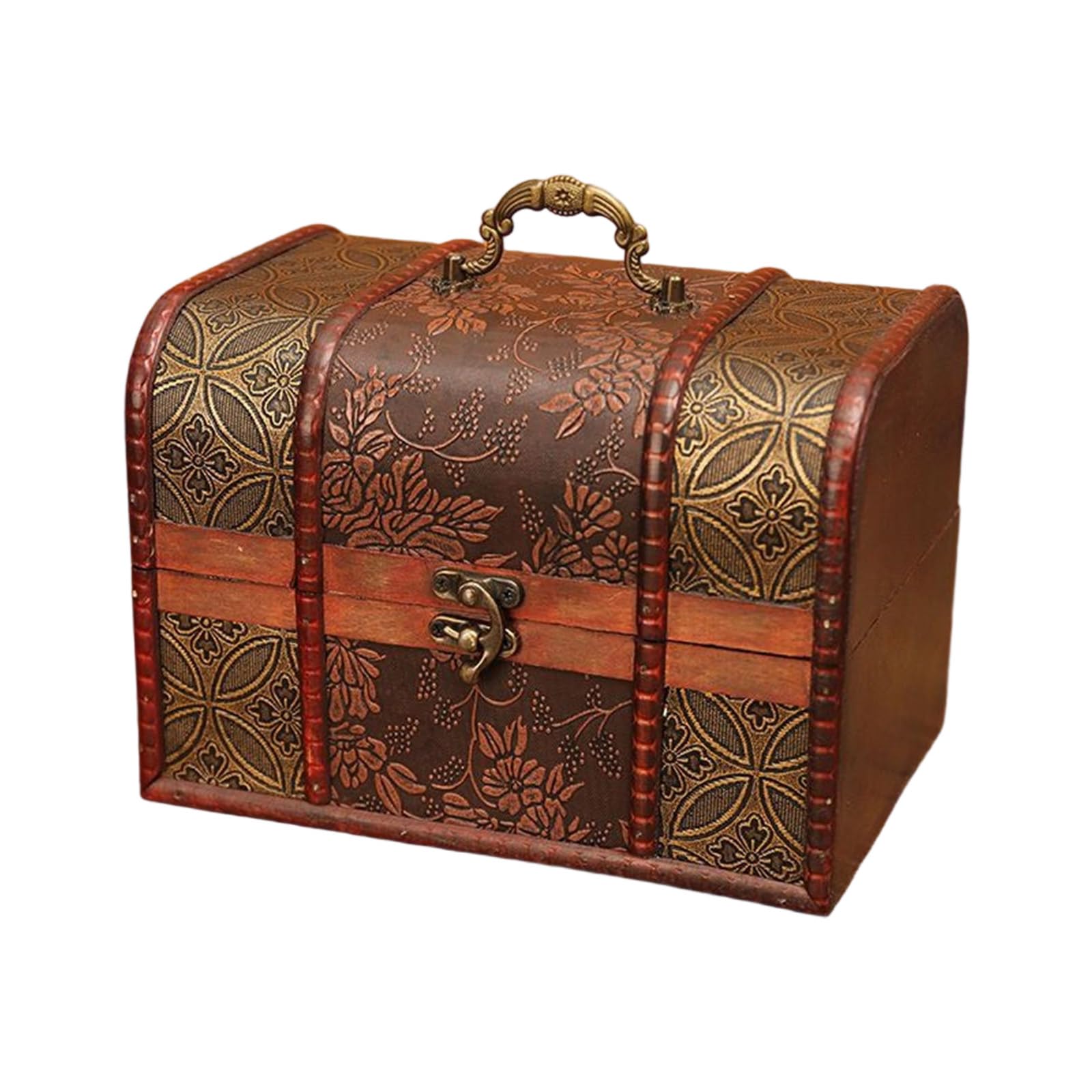 Msioytog Transportable Kids Coffer Securable Oaken Storage Planner for Jewelry Dolls Remembrances Vintage Kids Storage Chest