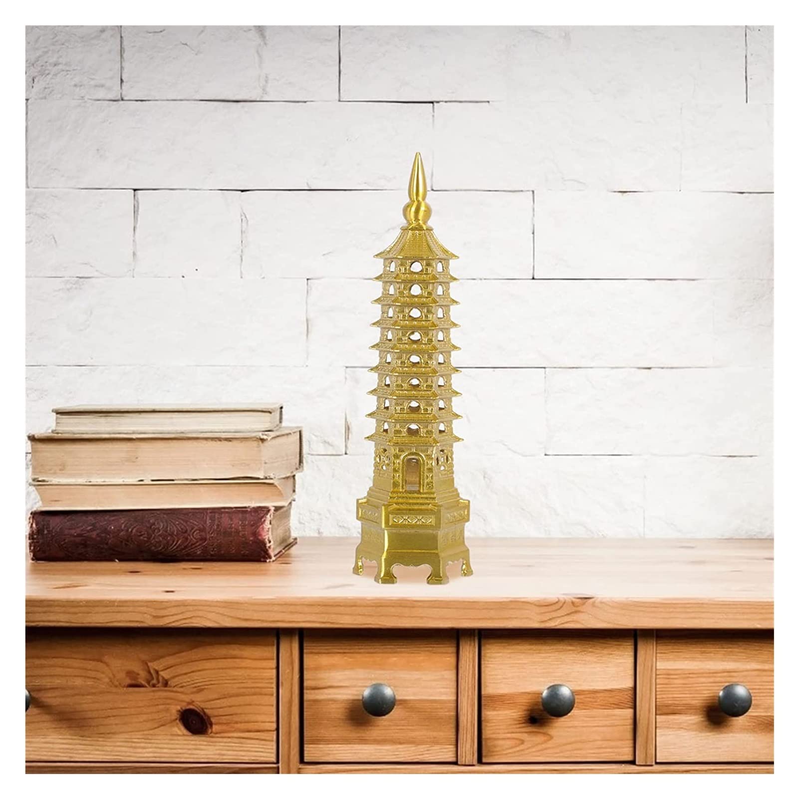Ozdoba feng shui, chińskie dekoracje, Fengshui Pagoda Statua Wieża Statua Ochrona Biznes rośnie Dekoracja biurka Feng Shui Buddyzm Dekoracja świątyni Miniatura ogrodowa Do biura Ozdoby do domu