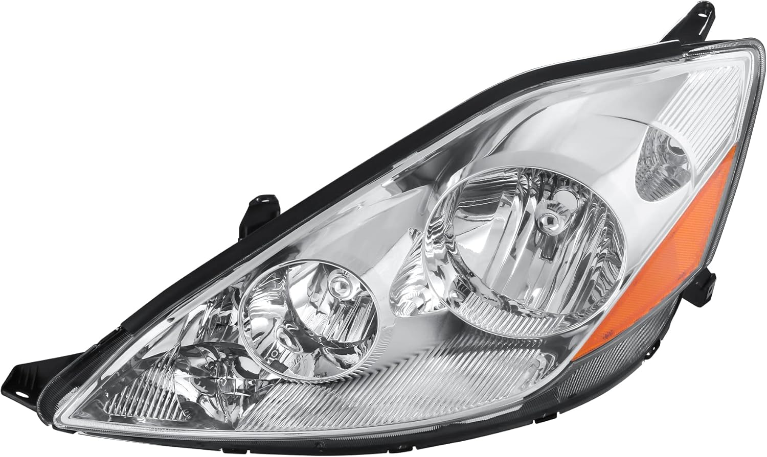 MOSTPLUS Driver Headlight Assembly Compatible with 2006-2010 Toyota Sienna Driver Side Front Lamp with Chrome Housing/Clear Lens/Amer Reflector