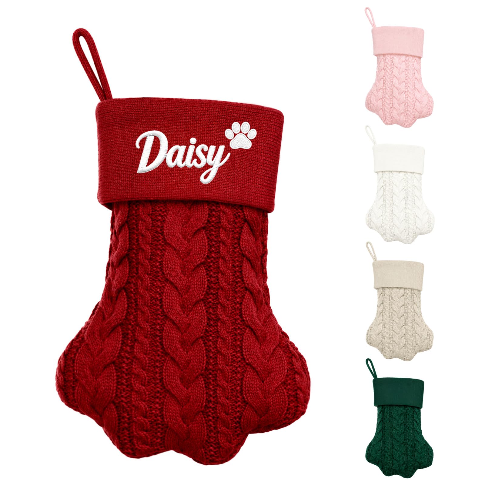 Personalized Dog Christmas Stockings - Custom Pet Paw Stocking for Puppy