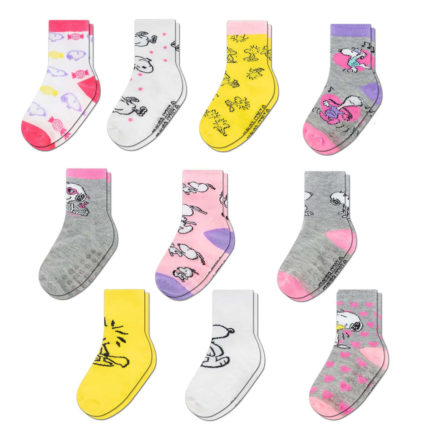 Snoopy Kids Grip Socks with Grippers - Non Slip Socks for Toddlers
