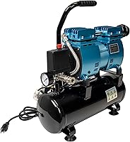 Vista 5 de Master Airbrush Kit de cepillo de aire con compresor de aire TC-320, ventilador doble Cool Runner II de 1/5 HP con regulador, trampa de agua