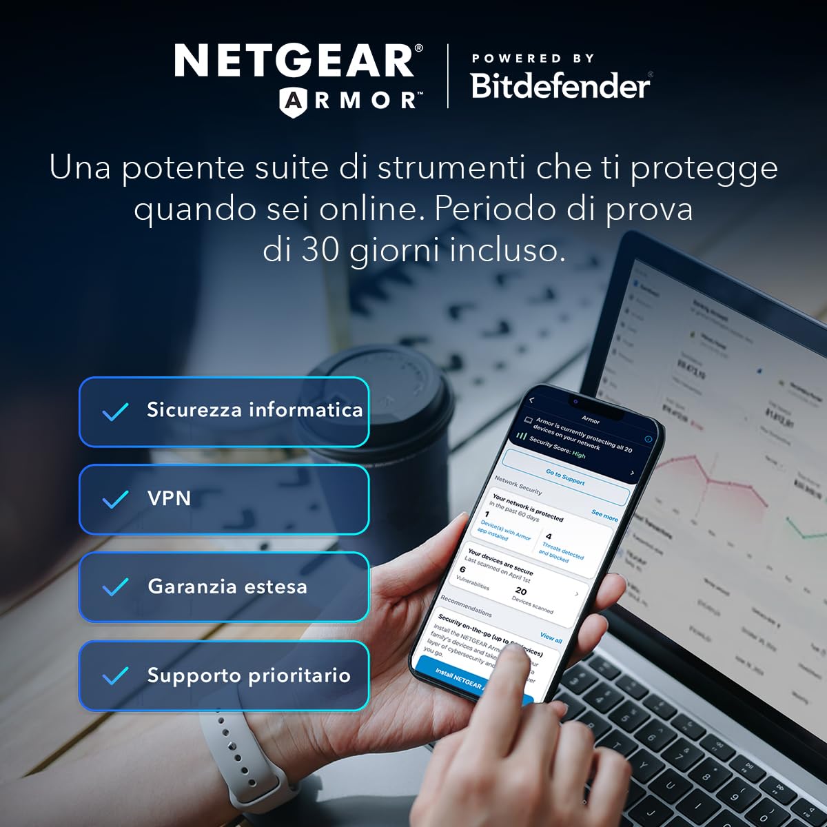 NETGEAR Orbi Serie 770 | WiFi 7 Mesh System | RBE773 | Router wireless + 1 satellite | Fino a 11 Gbps | Copre 540 m² | Supporta 100 dispositivi | Porta Internet 2,5 GB | Tri-Band BE11000| Kit da 3