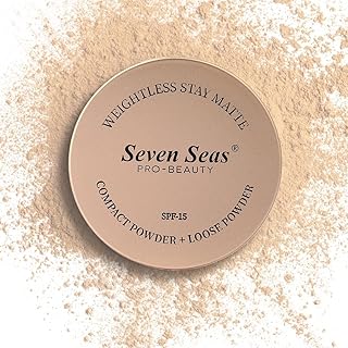 2 In 1 Weightless Stay Matte Compact Powder | Pressed Powder + Loose Powder | SPF 15 | Non Oily Matte Look | Evens Out Com...