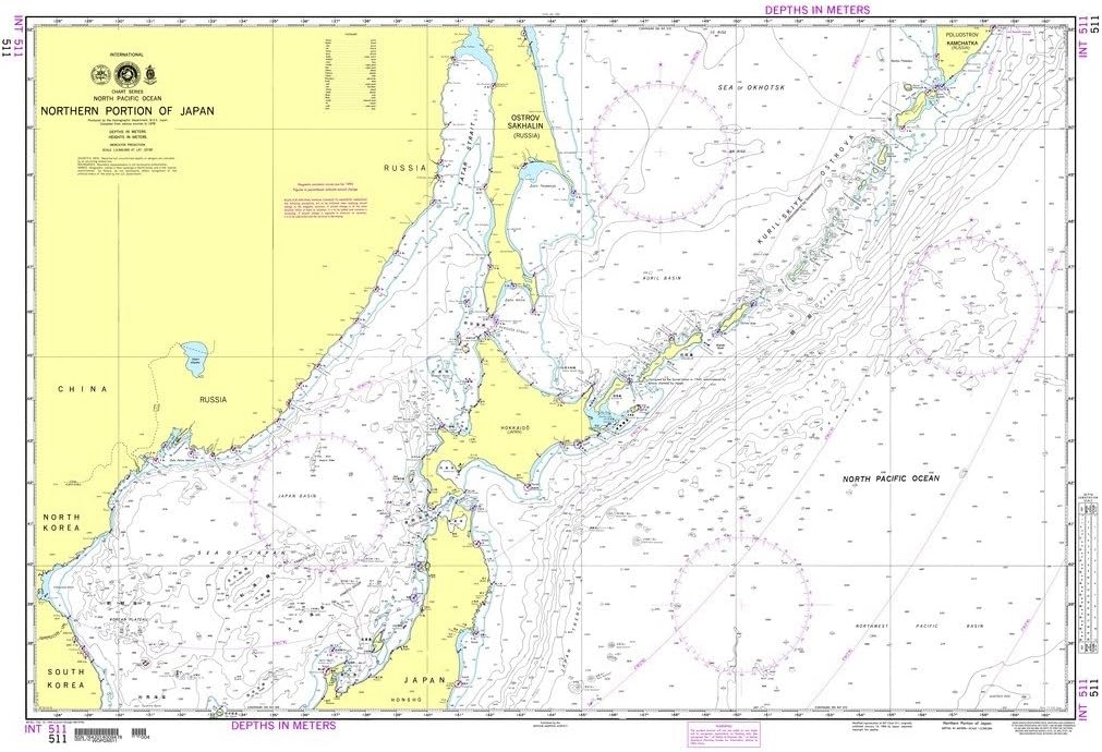 NGA Chart 511: Northern Portion of Japan