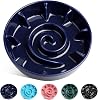 2 Cup Ceramic Slow Feeder Dog Bowl, 8 Slow Feeding Dog Dishes Medium Large Breed, Slow Eating Bowl for Fast Eater Anti-Choking Form Healthy Eating Habit, Puppy Puzzle Bowl Non-Slip Easy Clean
