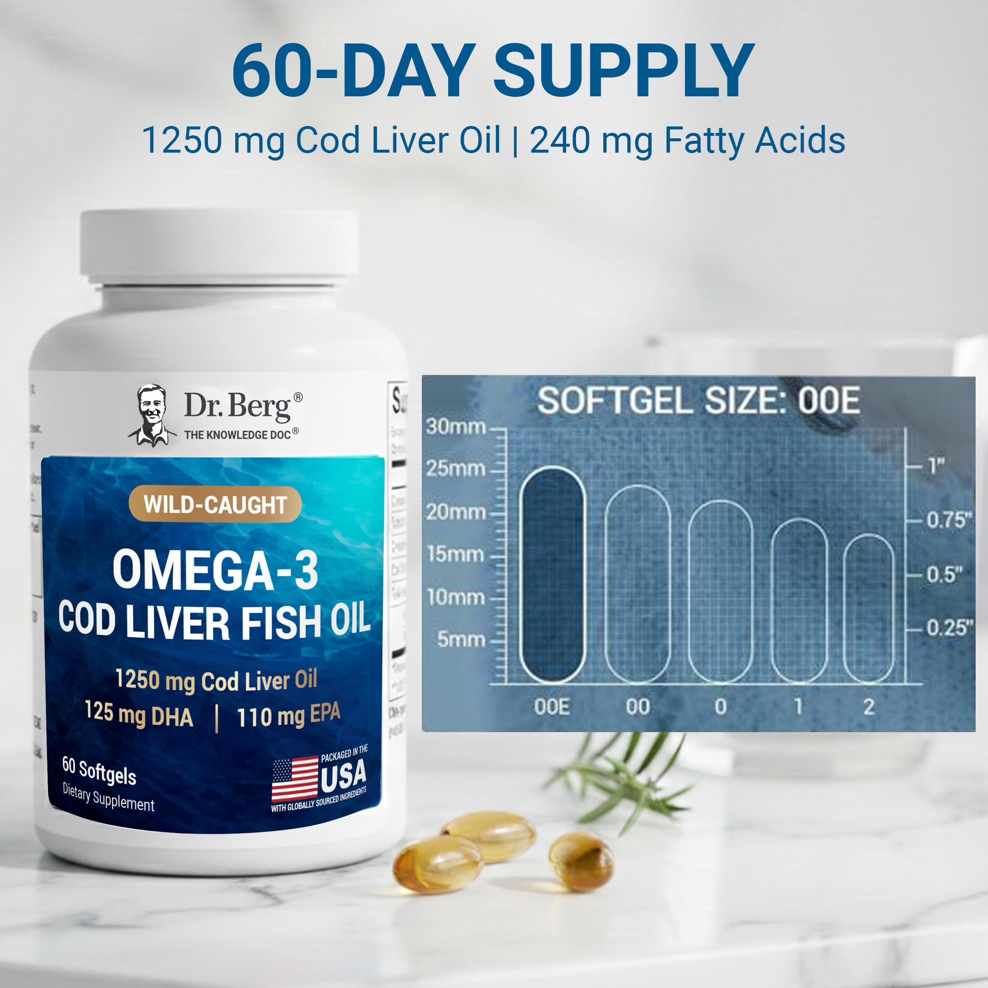 Dr. Berg Omega-3 Cod Liver Fish Oil 60 Softgels – Wild-Caught Icelandic Cod – Omega 3 EPA & DHA – Heart, Brain, Immune & Eye Support* – Lemon Flavor – 4X Lab-Tested – Non-GMO, No Fillers — Amazon image 8