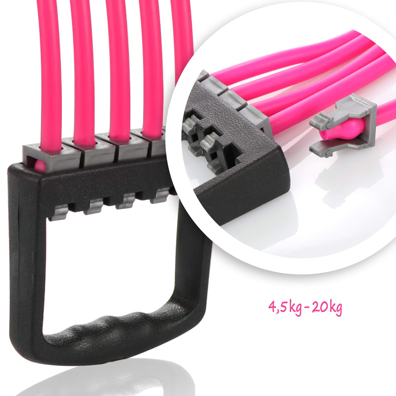 COM-FOUR® Expander Sport - extenseur de poitrine avec 5 forces de tension - extenseur pour le fitness à la maison - appareil d'entraînement pour les muscles de la poitrine, des bras et des épaules