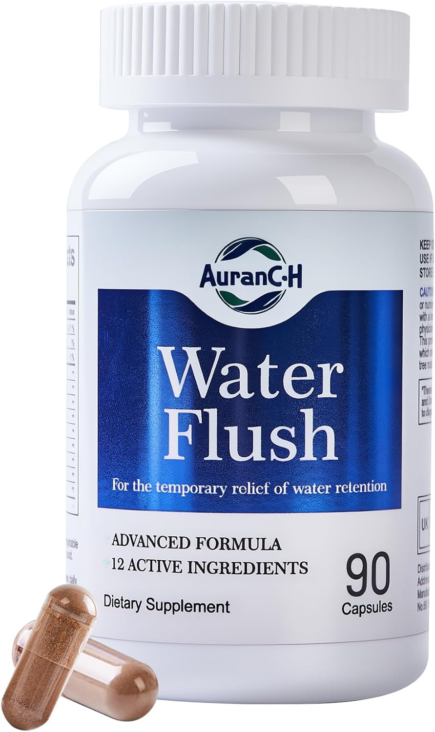 Water Retention Capsules for Weight Control, Water Detox Water Balance Support, 12 Active Ingredients, Instant Relief from Bloat & Swelling, Water Retention Capsules for Women & Men