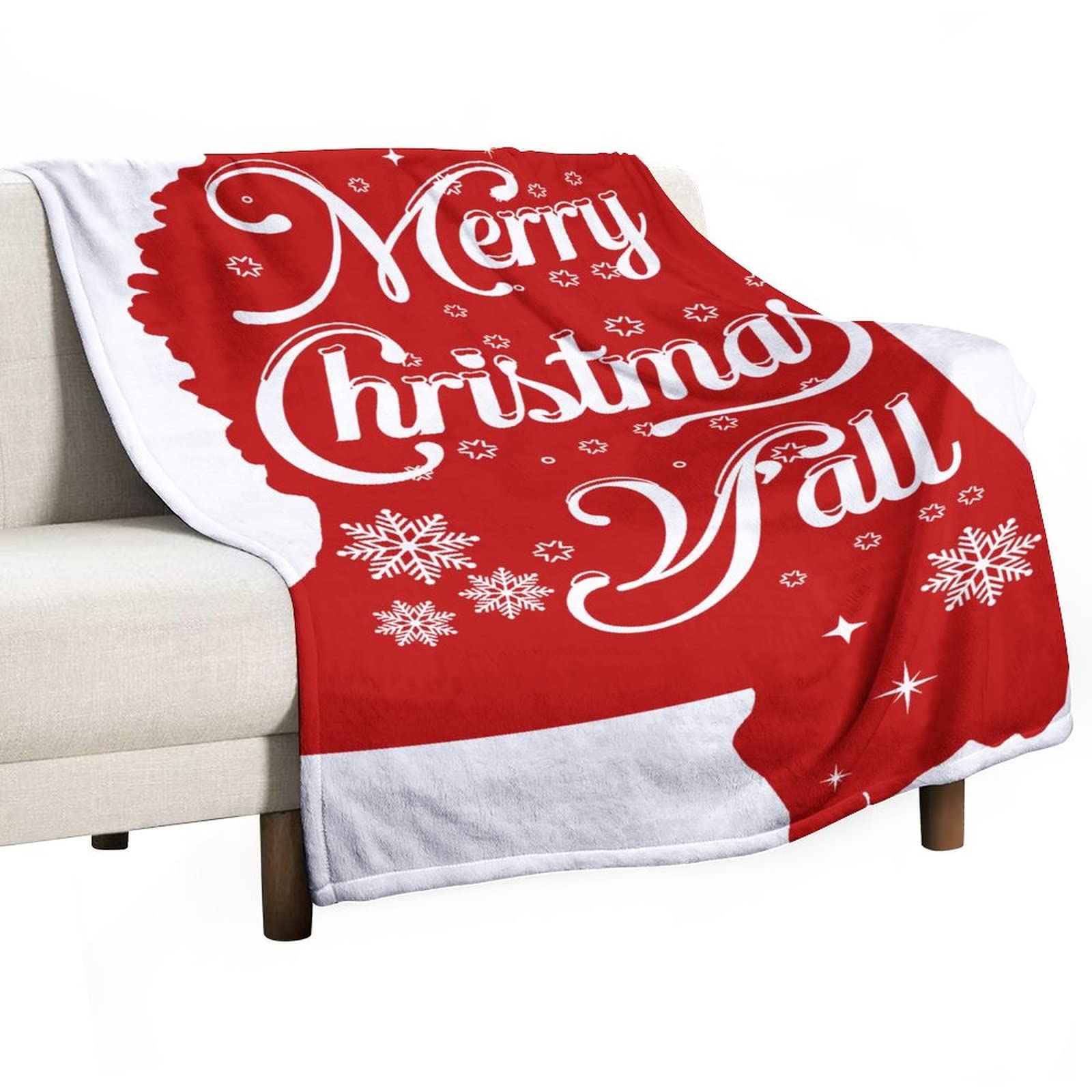 Couverture Noël Mississippi plaid flanelle rouge double face pour canapé lit enfant 130x150cm