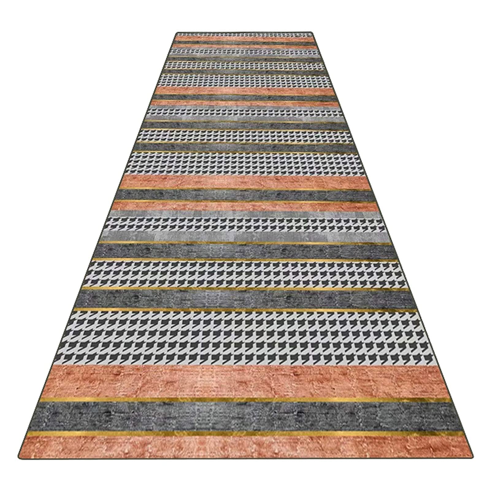 YJRBZ Carpet Runner Hallway Narrow Rug 100cm 1.5m 2m 250cm 300cm 4m 5m 6m Long Carpet - Grey Orange Runner Rug for Kitchen Stairs Hall Corridor (Size : 60×150cm/2ft×4.9ft)