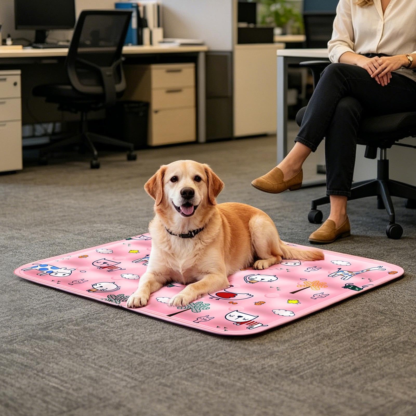 Esterilla Refrescante para Mascotas Base de Gel Enfriador para Mascotas | Esterilla Transpirable para Gatos para Interior Suelo Sofá Jaula Transportín Exterior Viaje Coche Acampada