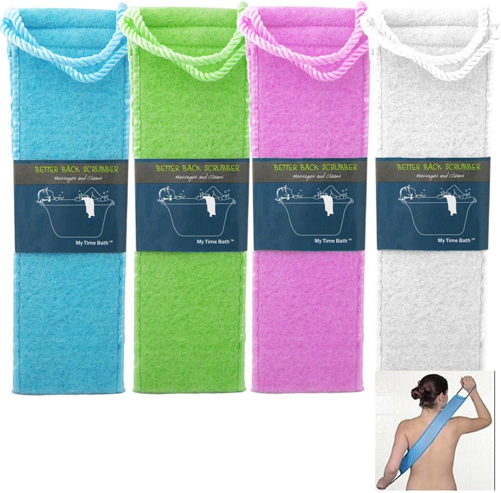 Back Strap Body Scrubber with Handles (Assorted Color)