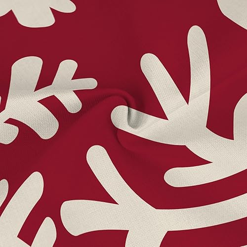 Miniatura 5 de Fundas de almohada de Navidad rojas con diseño de copos de nieve de Happy Winter para sofá, decoración del hogar, 16 x 24 pulgadas