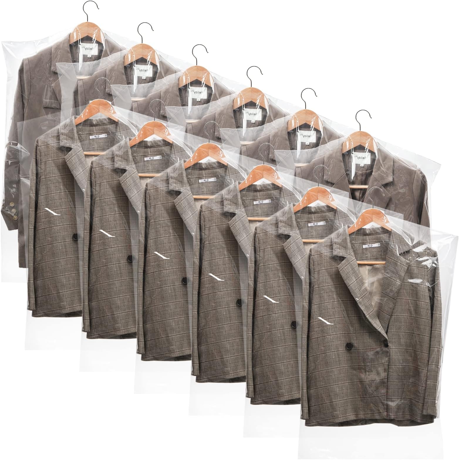 ANCOUS 20Pcs Dry Cleaner Bags Plastic Clear Can be Hung