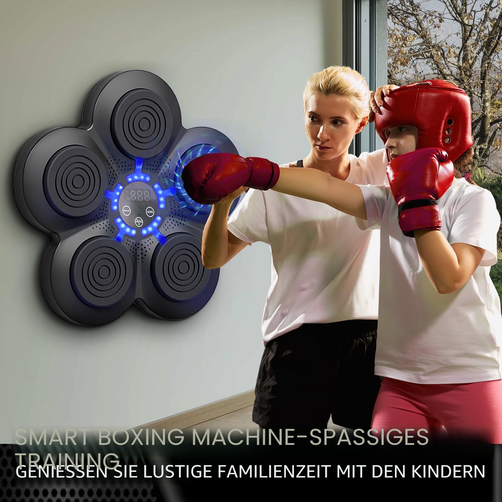 Boxmaschine mit Musik, elektronisches Boxgerät, tragbar, Wandmontage, Bluetooth Music Elektronischer Boxer, Geschenk für Kinder und Erwachsene