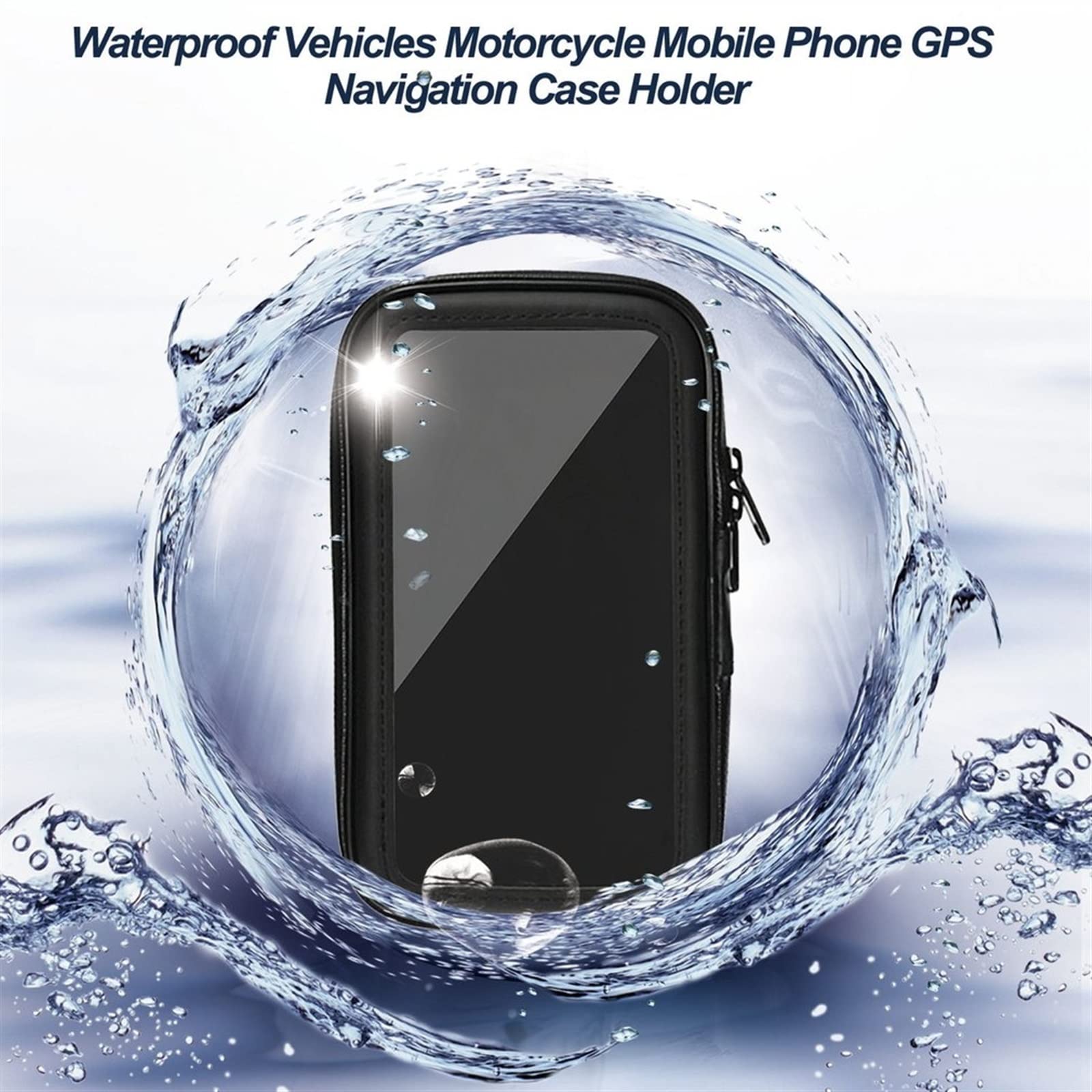 SCOOVY Porta Cellulare Supporto per Navigatore GPS per Moto Custodia Impermeabile Borsa Supporto per Manubrio Staffa di Navigazione Supporto Mobile con Design Rotante A 360 Gradi