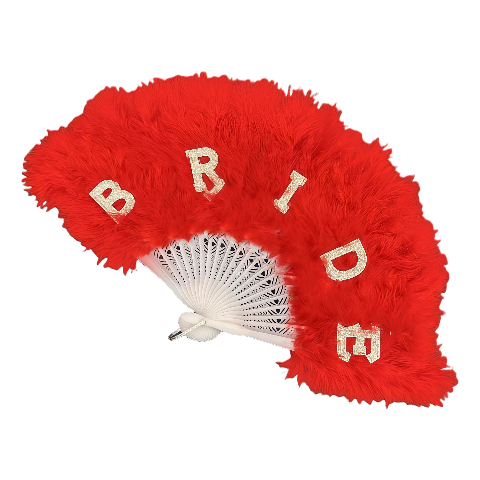 CAZSTYK Delicate Bridal Ceremony Fan Crafted with 21 Natural Feathered Bridal Accessories for Decoration and Practical Use Lightweight Wedding Fan