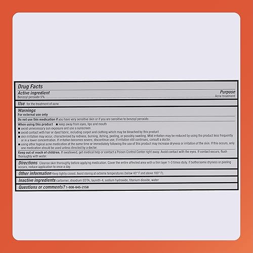 Miniatura 4 de Rugby Medicación para el acné – Gel de peróxido de benzoilo USP 5% – Fórmula de desaparición – Sin grasa – Ayuda a eliminar las espinillas del acné