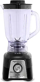 Liquidificador Arno Powermix 700W LQ35, Preto, com 4 Lâminas Zelkrom, Tecnologia Limpa Fácil e Controle de Velocidade Comfort Control, 110V