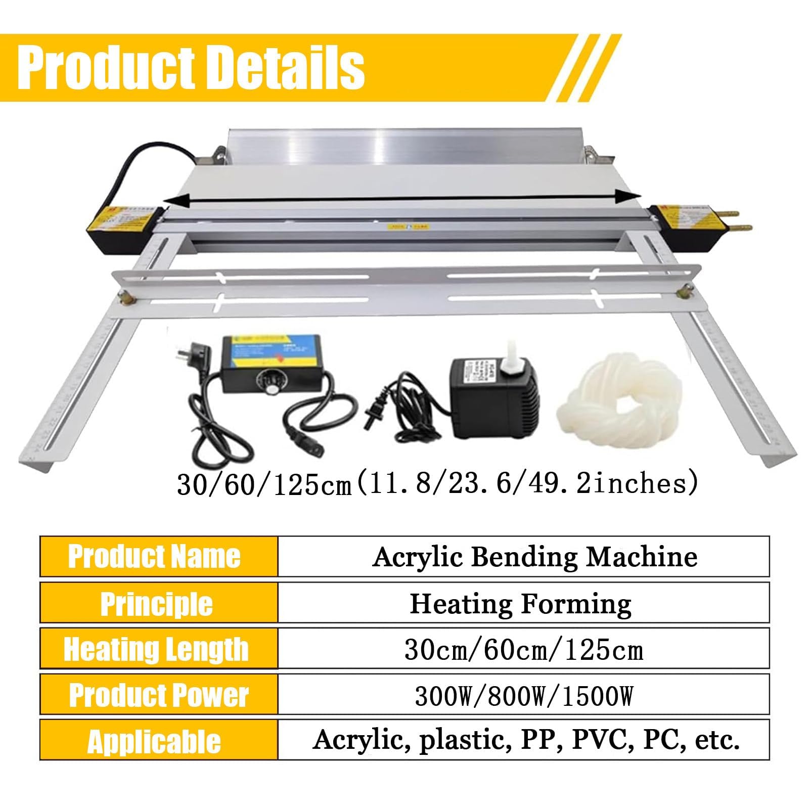 Dobladora de acrílico para PVC y acrílico, ángulo y longitud ajustables, control de temperatura, calentador de plástico para hacer carteles y proyectos de bricolaje, 30 cm