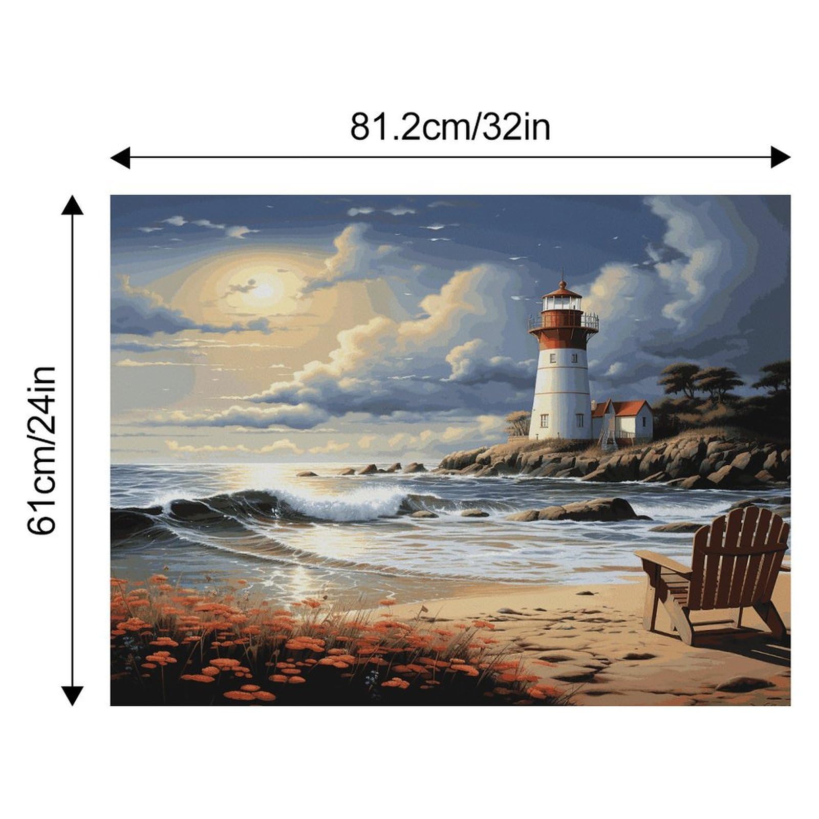 Sea Lighthouse Sandbeach Tapis de nourriture pour chat – Tapis d'alimentation antidérapant pour chien facile à nettoyer pour la nourriture et l'eau, tapis de gamelle pour chien et chat, 61 x 81,3 cm