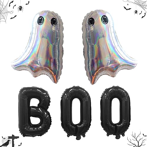 Miniatura 15 de Globos de aluminio de Halloween, juego de pancartas de globo negro para fiesta, kit de banderines de letras de Mylar de 16 pulgadas para decoración