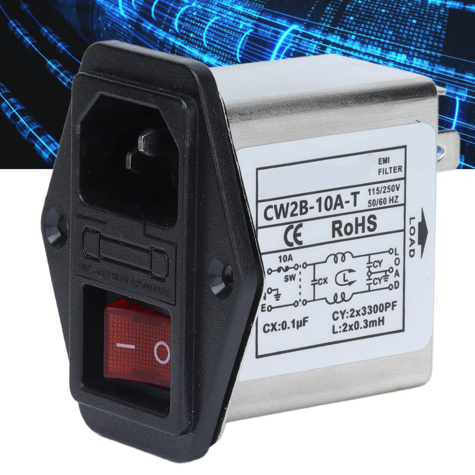 Filtres Powerline, petit filtre Emi suppresseur de bruit compact pour équipement de laboratoireFiltres anti-perturbations électromagnétiques