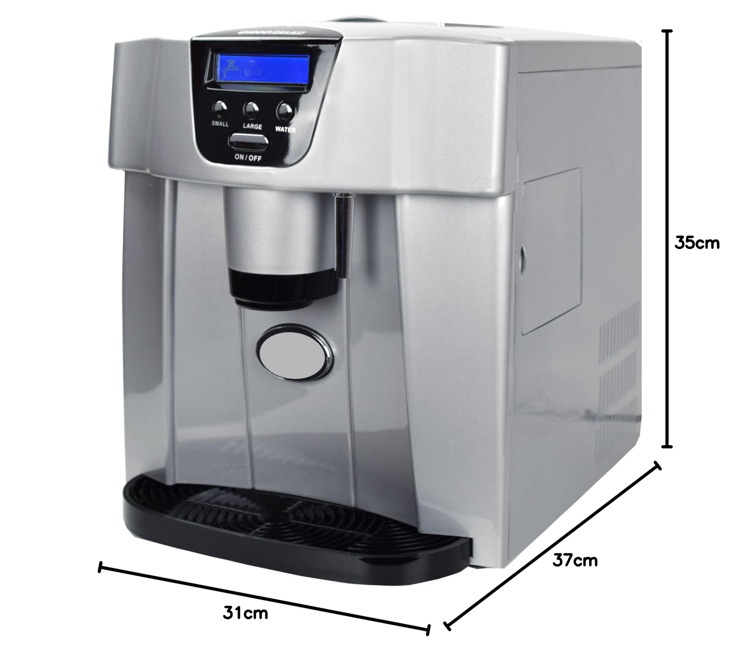 Gino Gelati GG-400 Water Digitaler Eiswürfelbereiter mit Eiswasserfunktion Eiswürfelmaschine