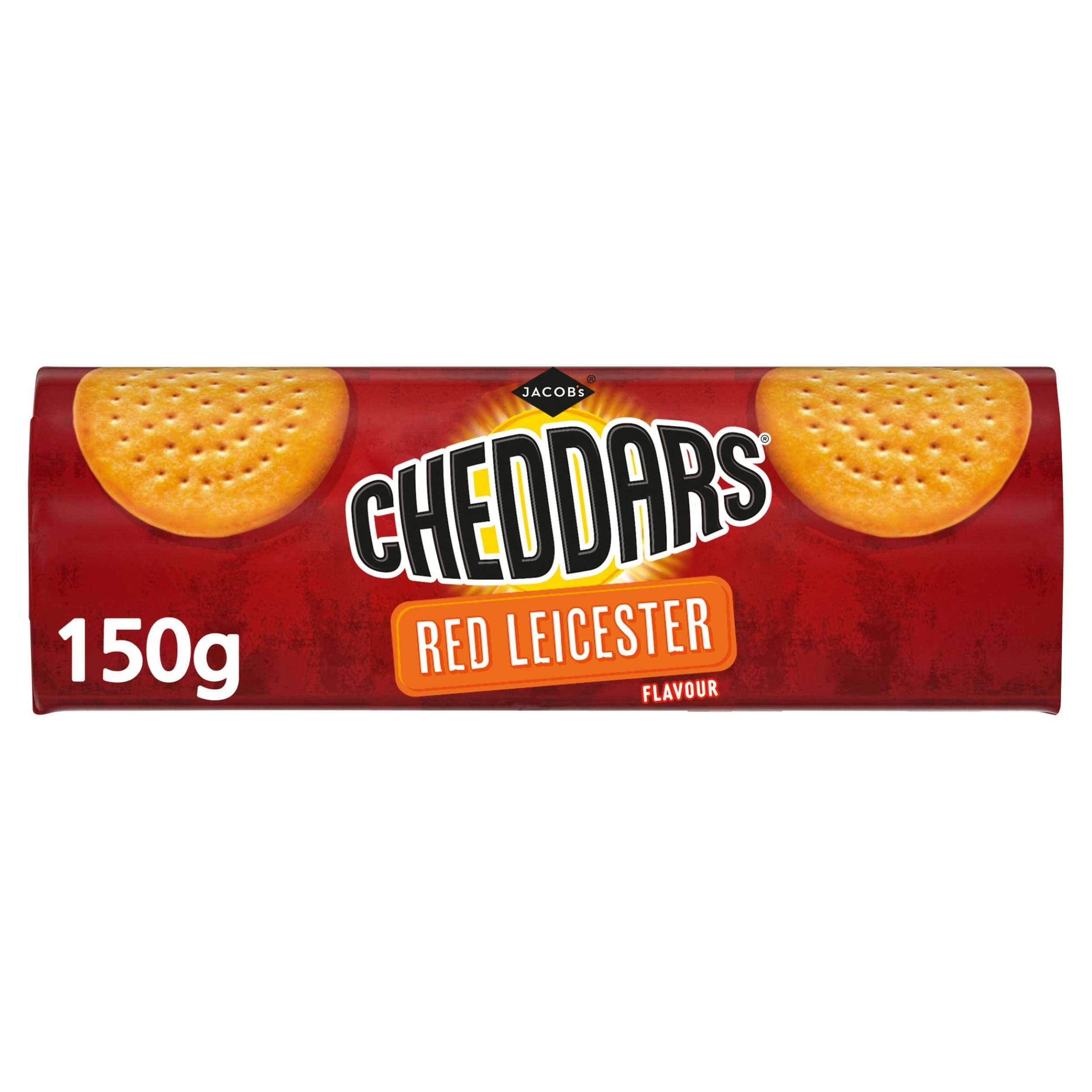 Jacob'sCheddars Red Leicester Flavour Cheese Biscuits, 150 g (Pack of 1)