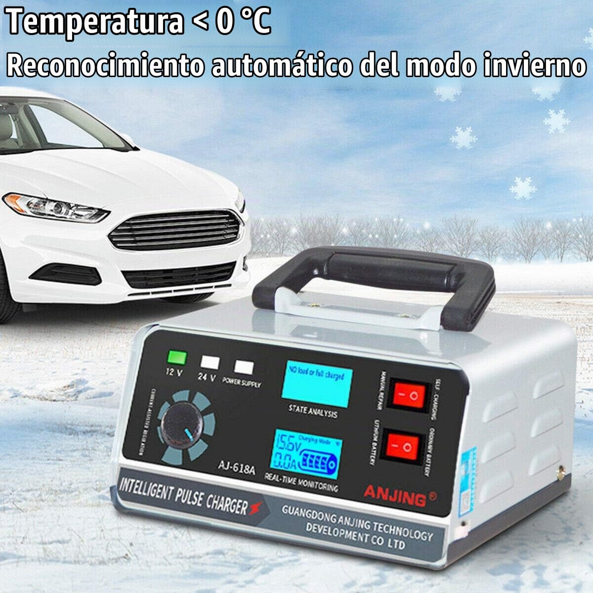 400W 30A 12V / 24V Cargador AutomáTico de BateríA de Coche ReparacióN de Pulso Inteligente Trickle Enchufe de la UE