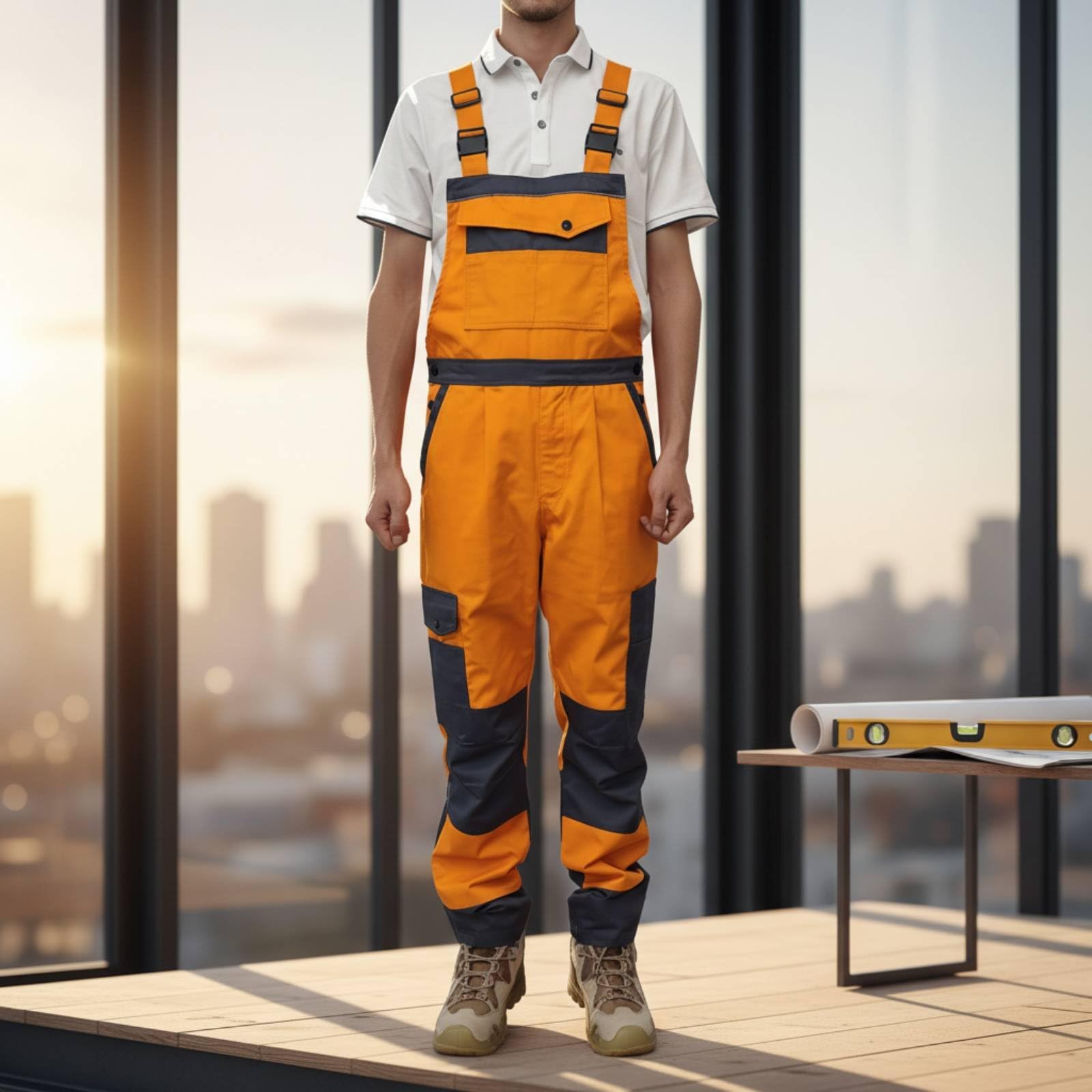 Schnittfeste Latzhose Arbeitslatzhose Arbeitshose Schutzlatzhose mit Stabilem Latzsystem Und Schnitthemmendem Verbundgewebe mit Ordnungstaschen für, Xl