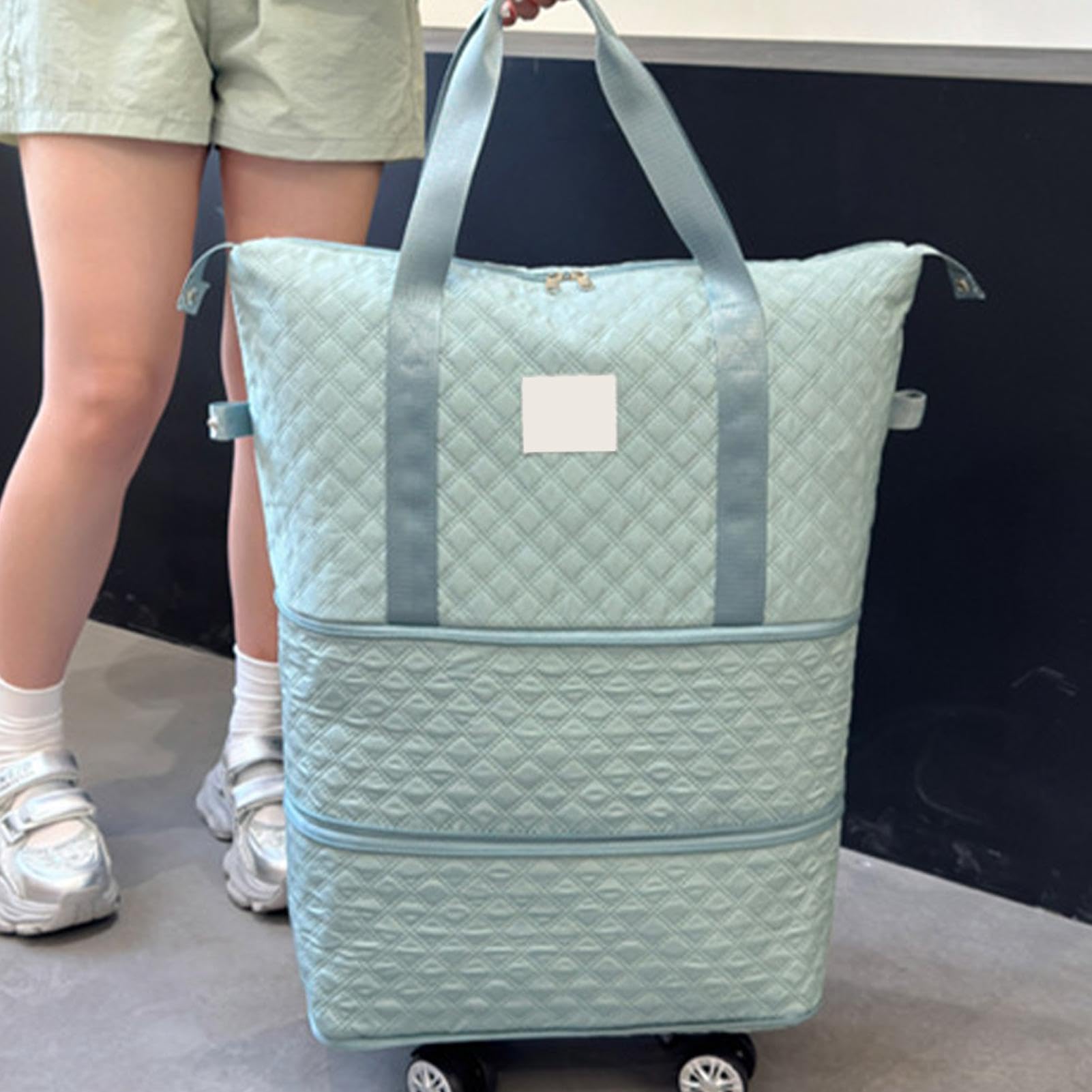 Bolsa de viaje con ruedas – Bolsa de viaje con ruedas desmontables – Equipaje de mano expandible, maleta de lona de gran capacidad para esposa, padres, Blue, Refer to , Unisex | Equipaje de mano expandible, maleta de de gran capacidad para esposa, padres,
