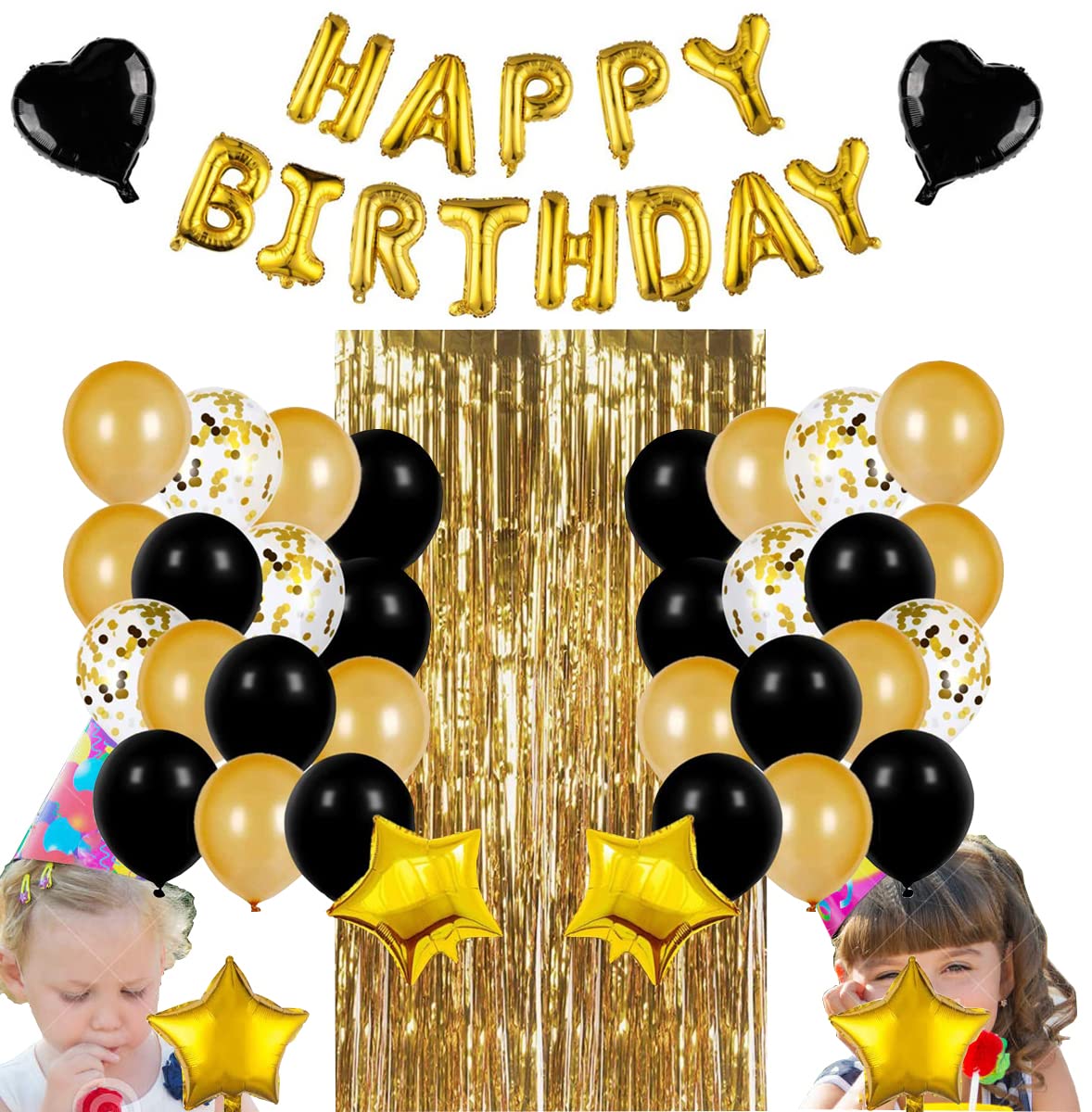 Birthday Party Decorations Black Gold Party Banner Sets Black Gold