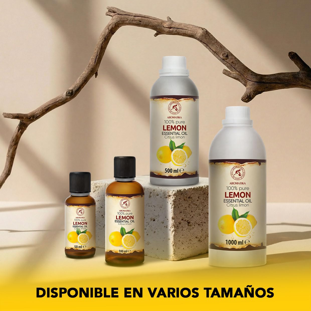 Aceite Esencial de Limón 500 ml - Citrus Limon - Natural y Puro - Aceites Esenciales para Difusores - Fragancias para el Hogar - Jabones y Velas - Sauna - Aroma Cítrico - Aromaterapia
